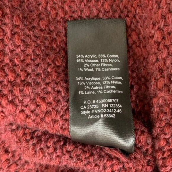 Talula Aritzia Women's Lenox Cardigan Sweater Knit Cashmere Wool Burgundy XXS - Picture 13 of 15